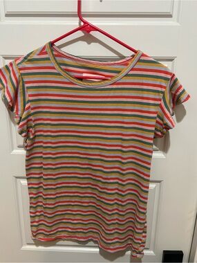 Ban.do Multicolor Striped Short Sleeve Tee